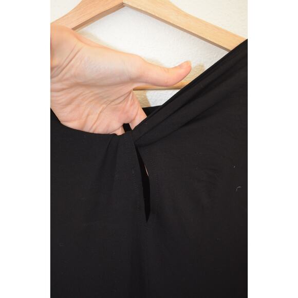 Eileen Fisher Women’s Black Bateau-Neck Twist-Back Drop Shoulder Stretch Jersey - Picture 6 of 7